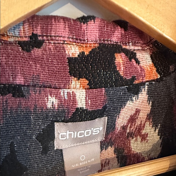 Chico's Multicolor Abstract Floral Jacket Duster size 4-6 - Picture 3 of 6